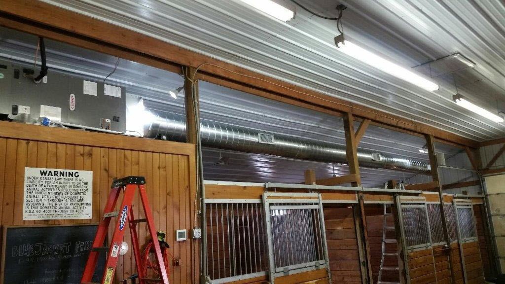 installed lennox hvac system in horse barn in Eudora, KS