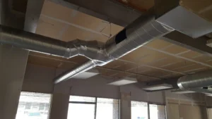 Ductwork within an Overland Park, KS, dance studio.