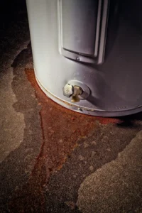 A Kansas City home's water heater with run-off.