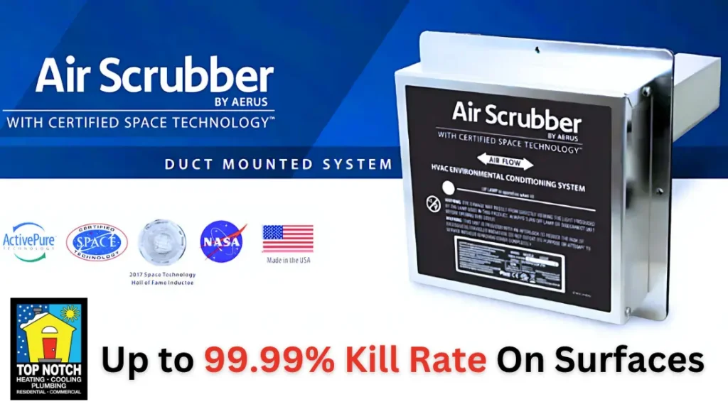 Top Notch Heating, Cooling & Plumbing air scrubber by Aerus, a duct-mounted system.