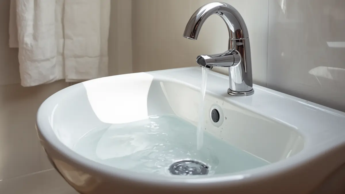 Bathroom sink draining slowly drain clear Top Notch Plumbing Lenexa KS