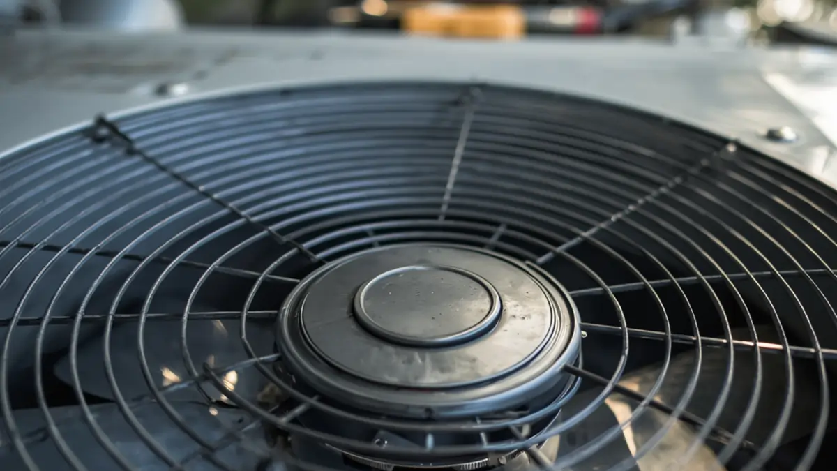 HVAC tech inspect AC fan motor and fan blade, Lenexa KS Top Notch Cooling services