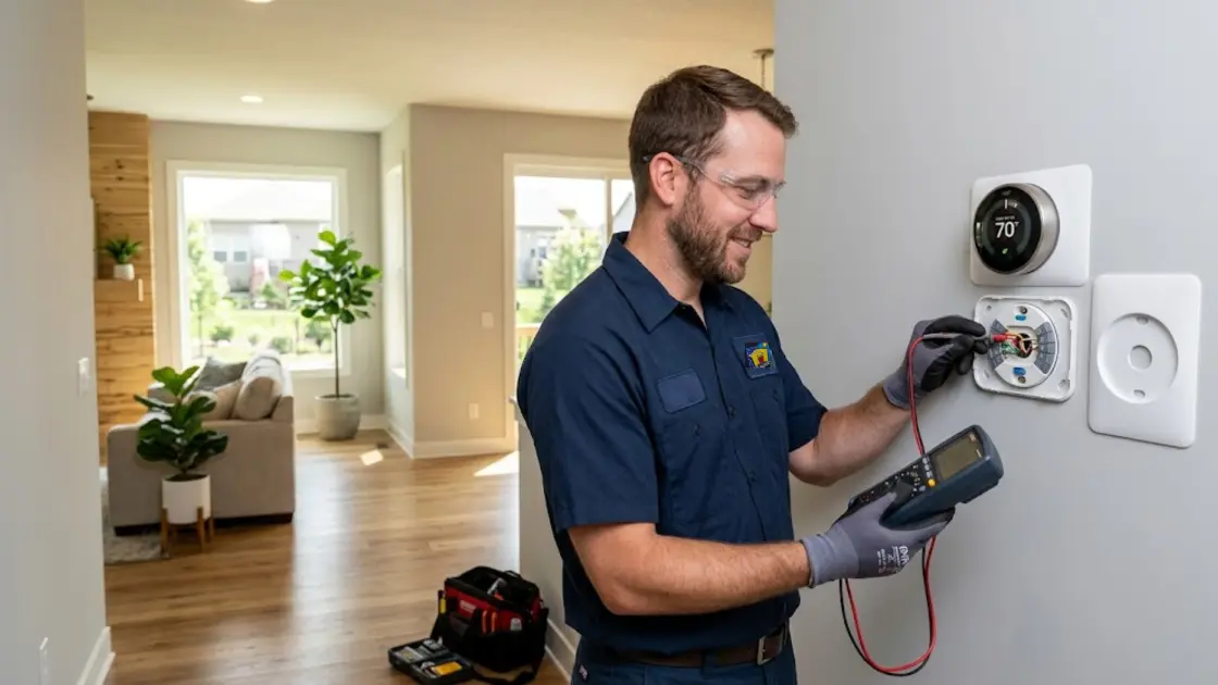 HVAC technician Top Notch Heating Cooling Plumbing thermostat performance