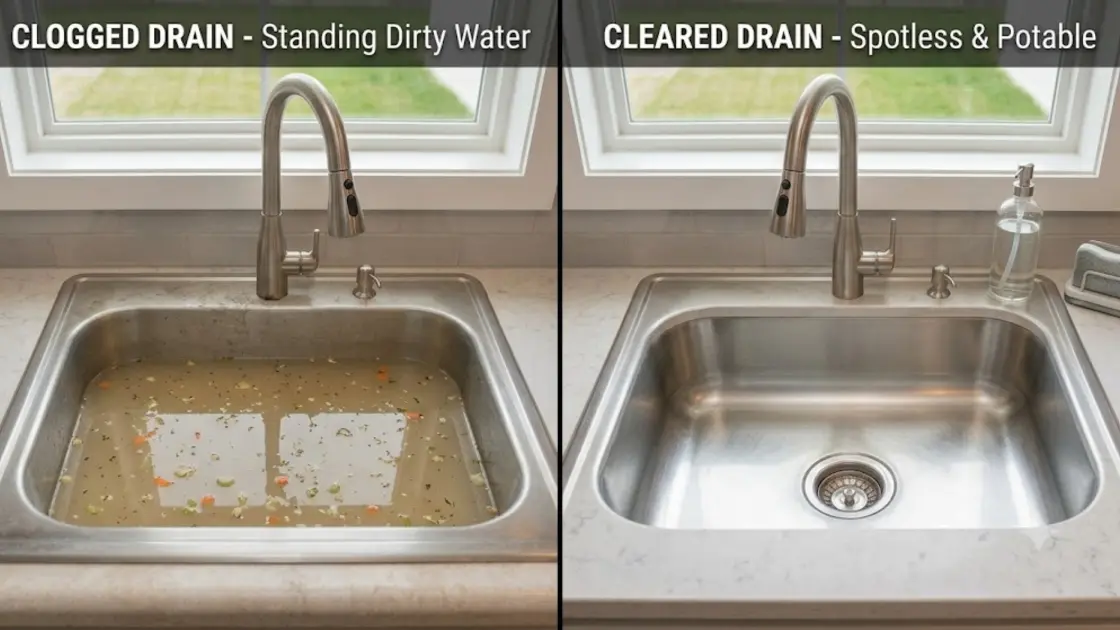 Top Notch Heating Cooling Plumbing professional drain clearing kitchen sink